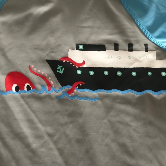 Hanna Andersson Rash Guard and embroidered Swim Trunks Size 120 6-7 - Picture 7 of 9